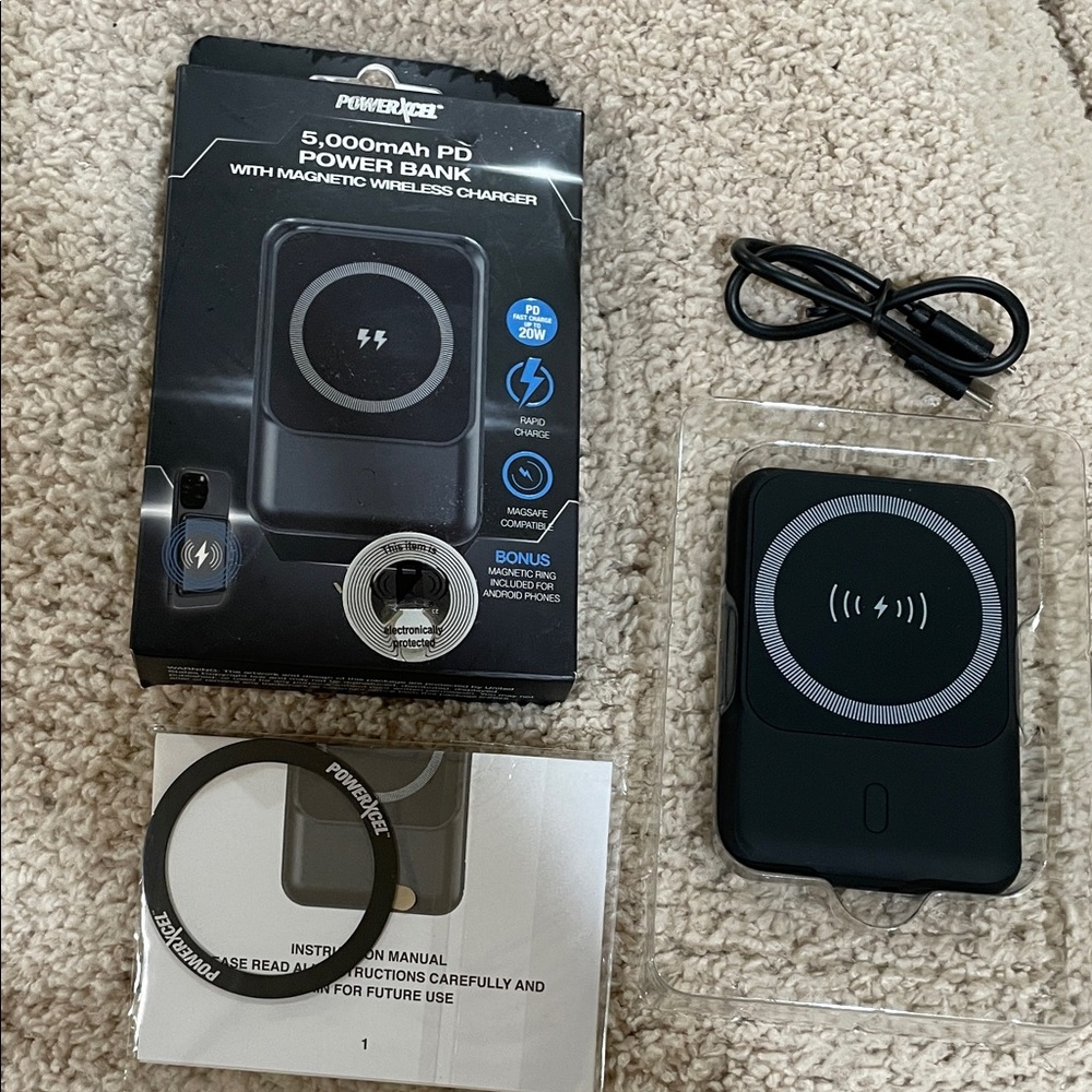 PowerXcel 5000mAh Wireless Magnetic Power Bank…Use Phone & Charge at Same time